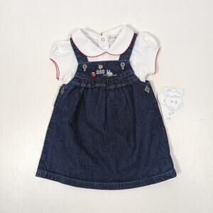 Kissy Kissy Dress Bodysuit Baby Girls Size 0-3m Farm Denim Embroidered